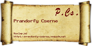 Prandorfy Cserne névjegykártya